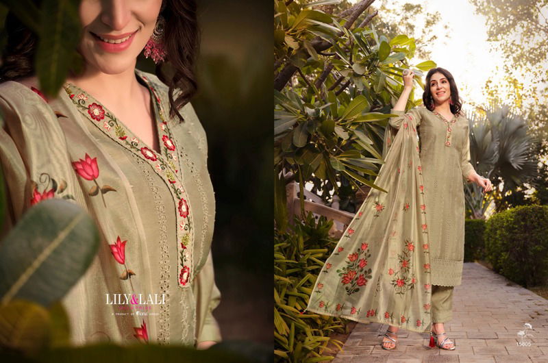 Lucknowi Vol 3 By Lily And Lali Chanderi Kurti Bottom With Dupatta Wholesale Price In Surat
